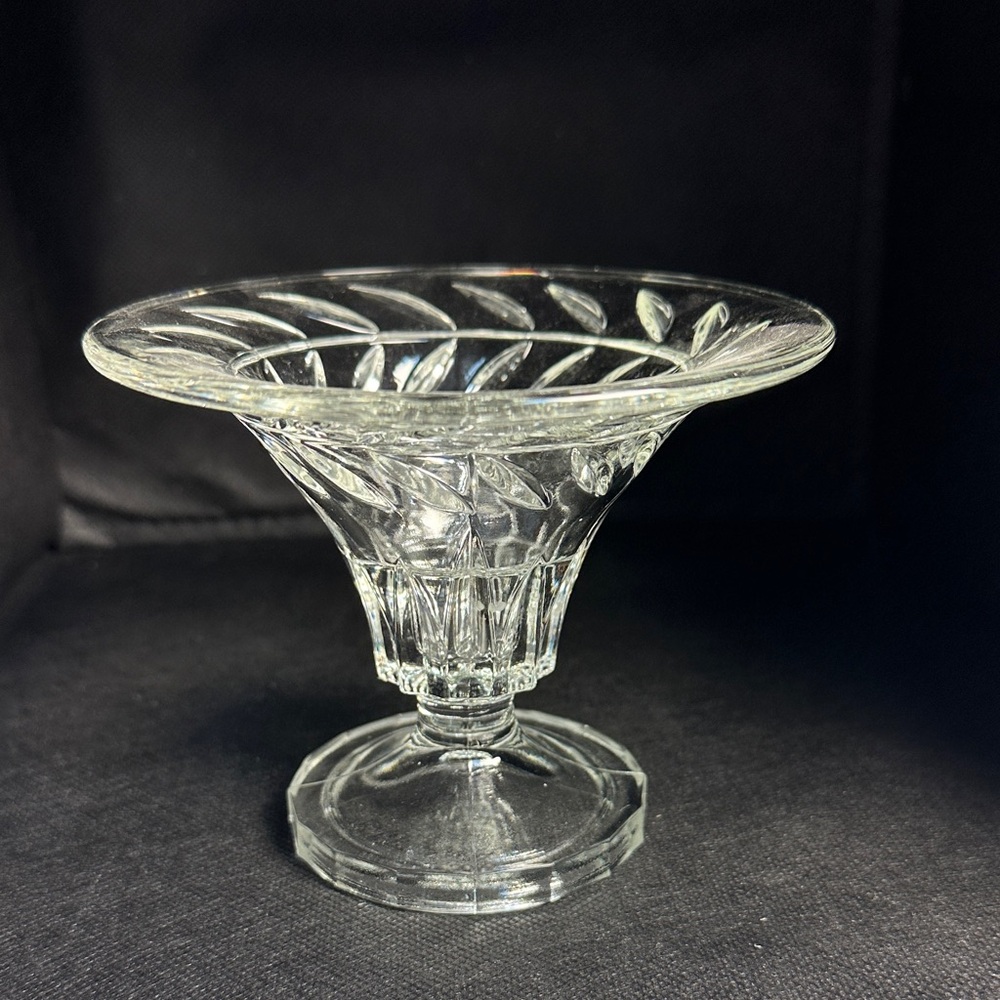 Vintage Anchor Hocking Early American Prescut (EAPC) compote dish Star of David
